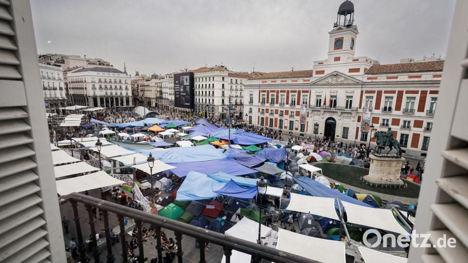 Proteste gab es nicht nur in Madrid, sondern landesweit. (Archivbild) Bild: Carlos Luján/EUROPA PRESS/dpa