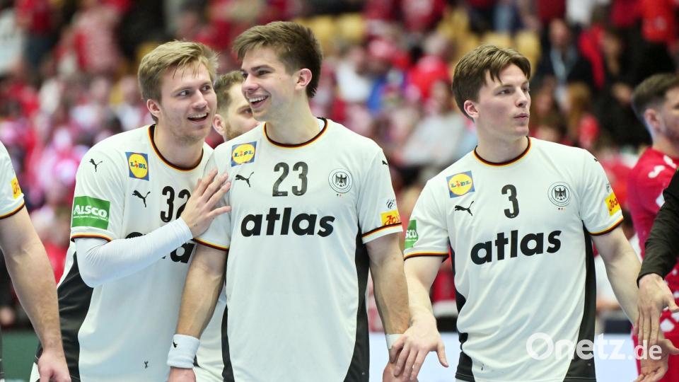 Die Vorfreude steigt: Franz Semper, Renars Uscins und Nils Lichtlein fiebern der Heim-WM entgegen. (Archivbild) Bild: Sina Schuldt/dpa