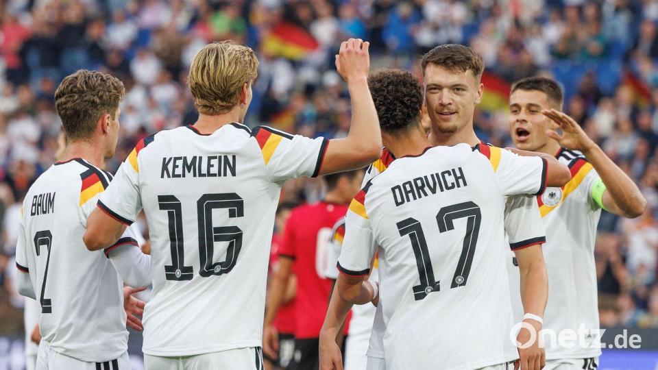 Die deutsche U21 jubelt über das EM-Ticket. Bild: Friso Gentsch/dpa