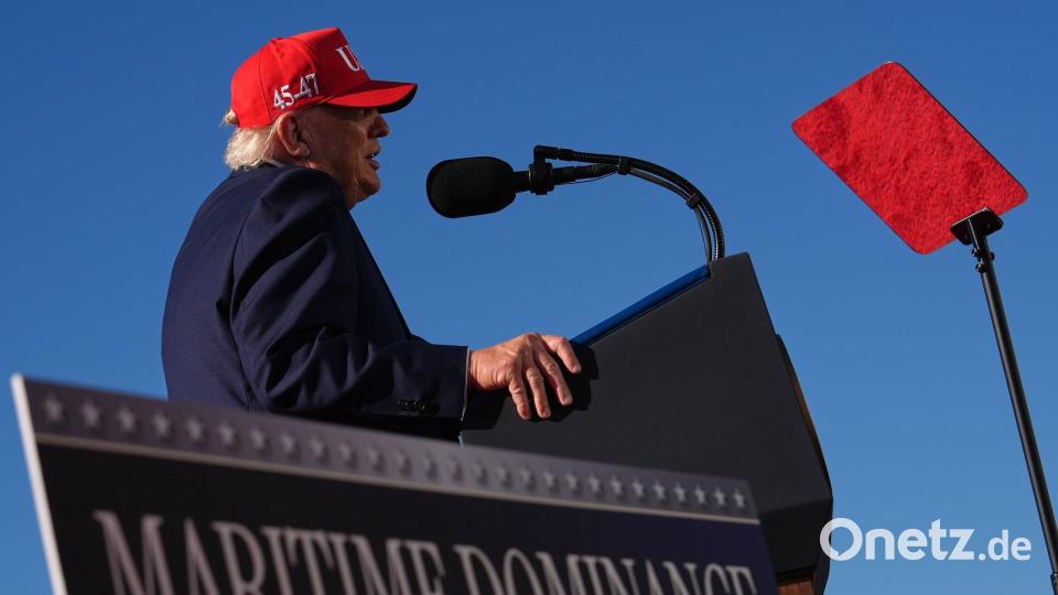 US-Präsident Donald Trump hält eine Rede. Bild: Julia Demaree Nikhinson/AP/dpa