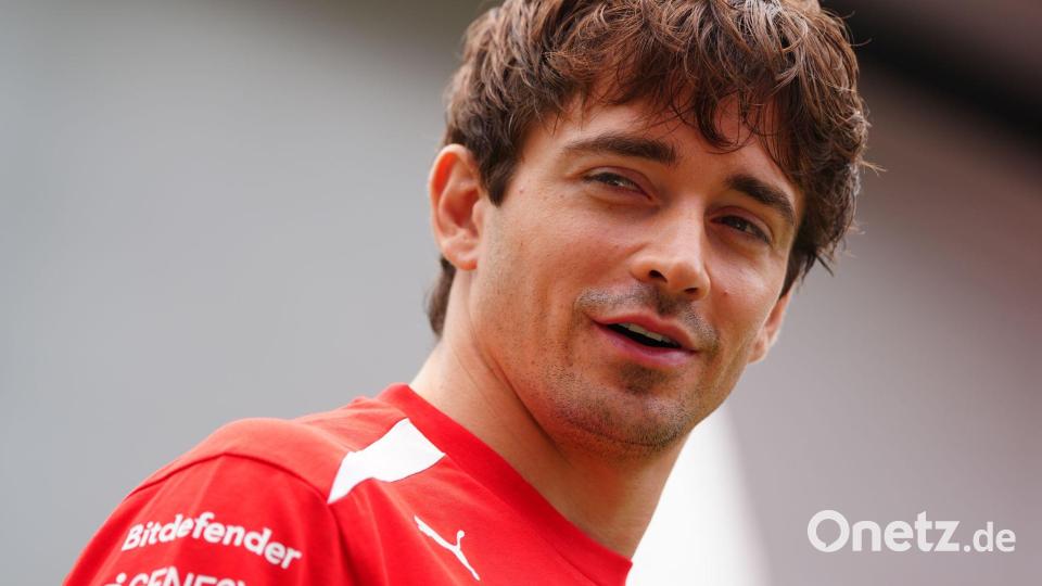 Charles Leclerc freut sich über jede Form der Abkühlung. Bild: David Davies/PA Wire/dpa