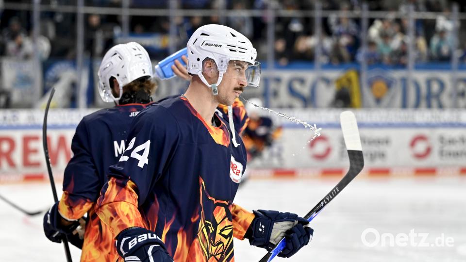 Niklas Postel und die Blue Devils Weiden waren gegen die Dresdner Eislöwen am Freitagabend absolut chancenlos. Die Partie endete "nur" mit 5:1 für den DEL-Absteiger. Bild: Julia Peter