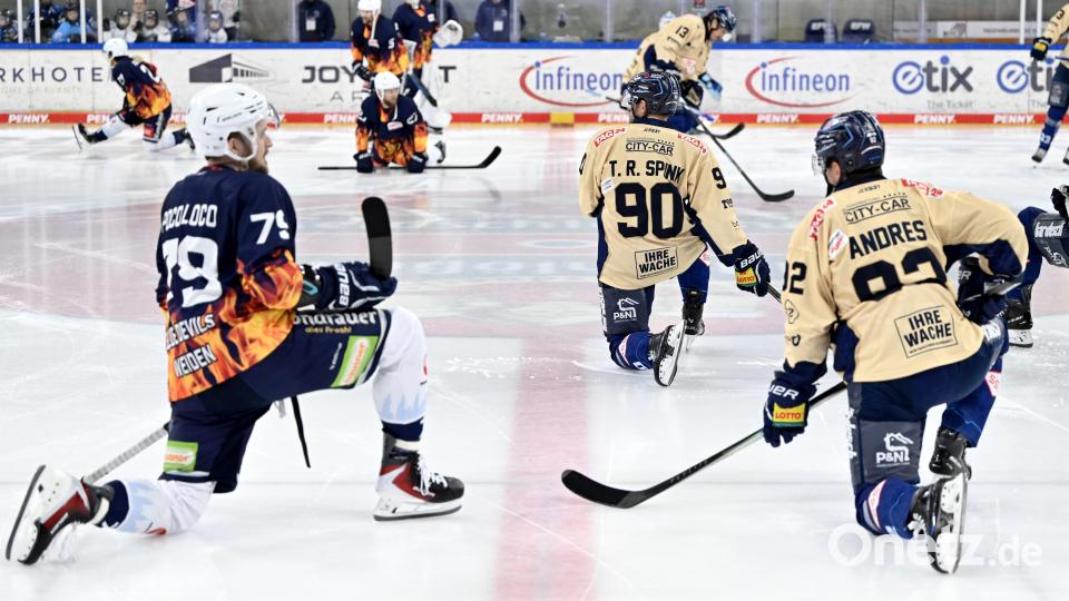 Szenen aus der Partie der Blue Devils Weiden und der Dresdner Eislöwen. Die Weidener hatten beim DEL-Absteiger keine Chance und unterlagen klar mit 1:5. Bild: Julia Peter