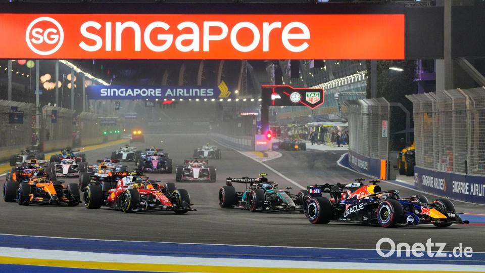 Max Verstappen gibt in Singapur Gas. Bild: Vincent Thian/AP/dpa
