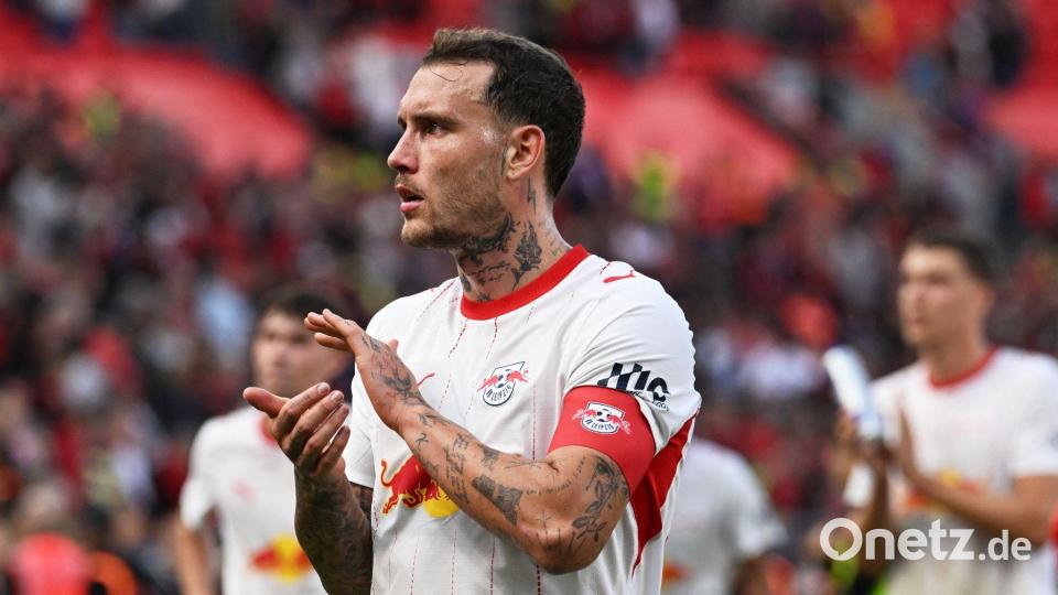 David Raum sieht daheim gerade keinerlei Probleme bei RB Leipzig. (Archivbild) Bild: Federico Gambarini/dpa
