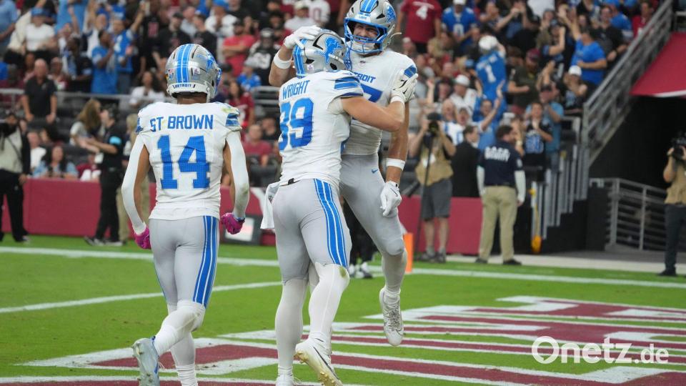 St. Brown (14) und die Lions hatten einigen Grund zum Jubeln. Bild: Rick Scuteri/FR157181 AP/AP/dpa