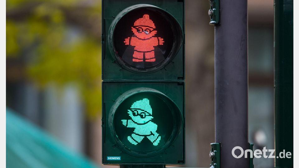 Die Mainzelmännchen regeln den Verkehr in Mainz. (Archivbild) Bild: picture alliance / Andreas Arnold/dpa