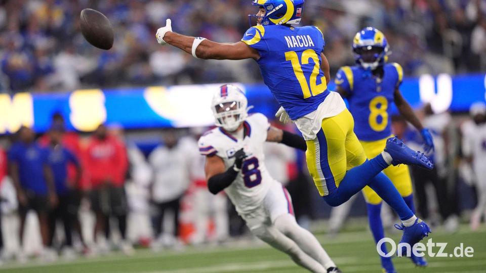 Nacua (M) war der am meisten gesuchte Angreifer der Rams. Bild: Scott Strazzante/AP/dpa