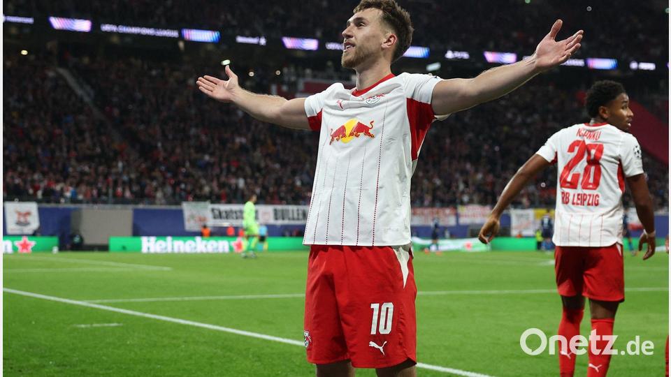 Brajan Gruda jubelt nach dem Treffer zum 1:0. Bild: Jan Woitas/dpa