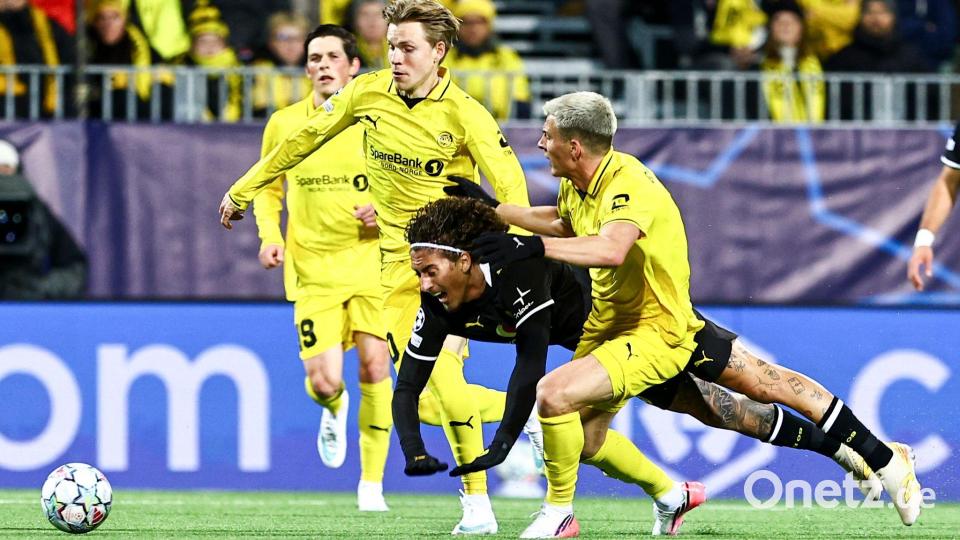 Dortmunds Fábio Silva hatte bei Bodö/Glimt einen schweren Stand. Bild: Mats Torbergsen/NTB/dpa