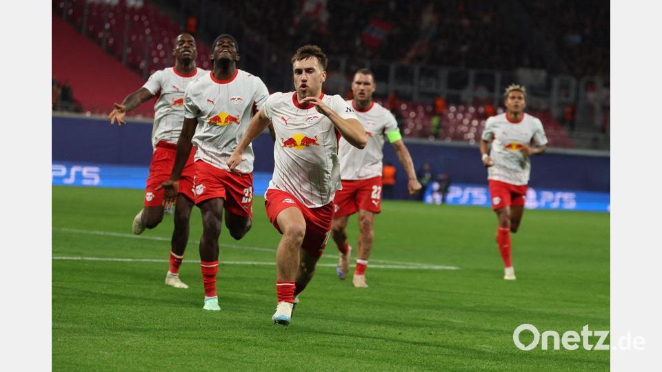 Brajan Gruda von RB Leipzig (M) sorgte für den Heimerfolg. Bild: Jan Woitas/dpa