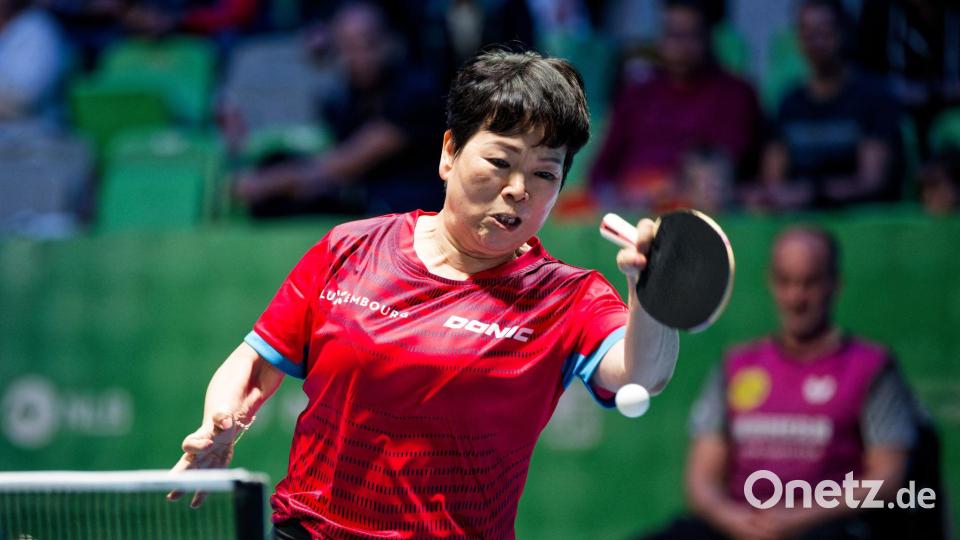 EM-Spielerin mit 63: Ni Xia Lian aus Luxemburg. Bild: Manfred Schillings/dpa