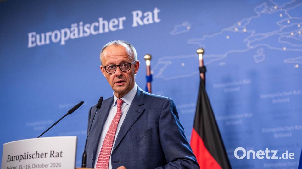 Kanzler Merz in Brüssel: "Ich fahre zurück nach Deutschland mit dem guten Gefühl, Europa ist handlungsfähig, außenpolitisch, wirtschaftspolitisch. Wir gehen den richtigen Weg." Bild: Michael Kappeler/dpa