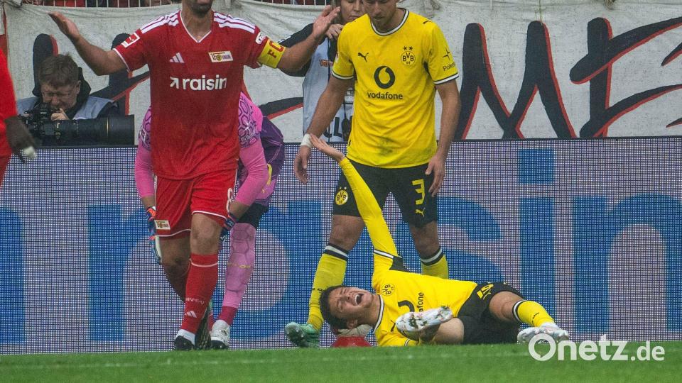 Konstantinos Karetsas wurde verletzt ausgewechselt. Bild: Julius Frick/dpa