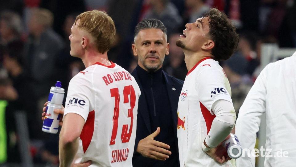 Die Leipziger von Trainer Martin Demichelis (Mitte) hatten gegen den FC Bayern keine Chance. Bild: Karl-Josef Hildenbrand/dpa