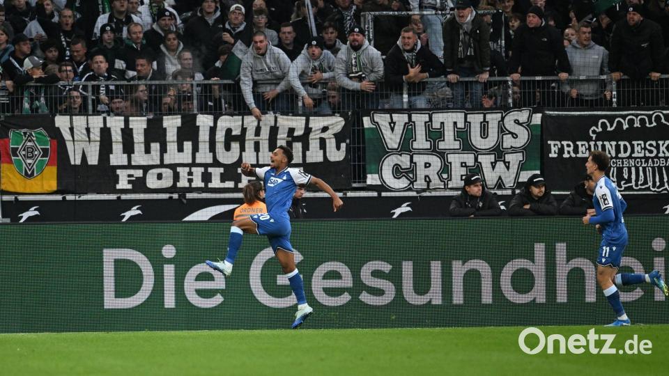 Bambasé Conté brachte die Gäste aus Hoffenheim in Führung. Bild: Fabian Strauch/dpa