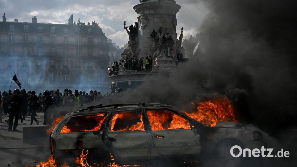 Auch in der Hauptstadt Paris kam es am Rande der Proteste zu Zusammenstößen und Gewalttaten. Bild: Julien Mattia/Le Pictorium via ZUMA Press/dpa