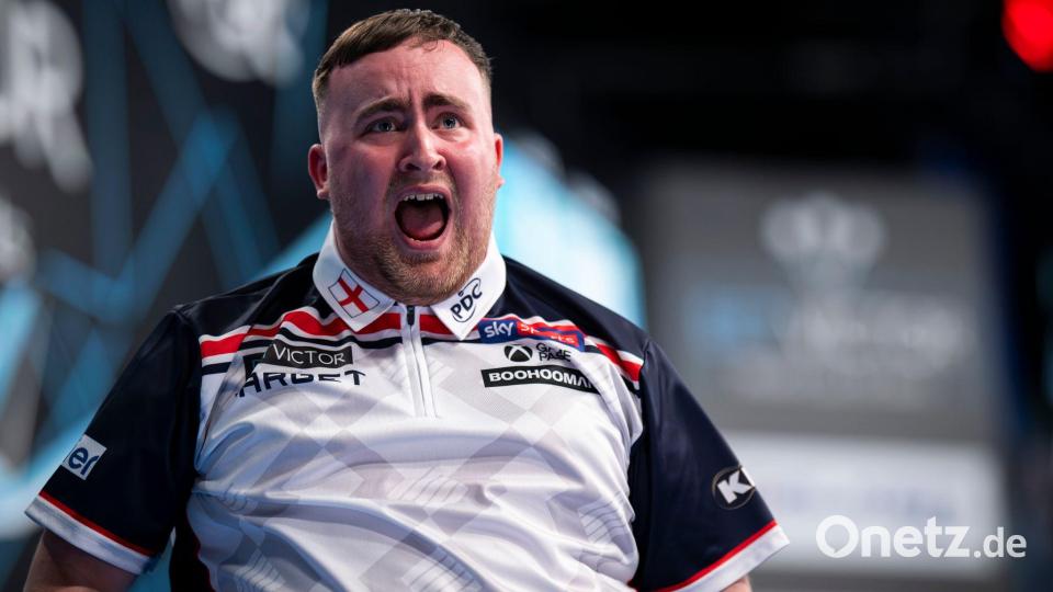 Spielt nicht gern in Deutschland: Darts-Dominator Littler. (Archivbild) Bild: Hannes P. Albert/dpa