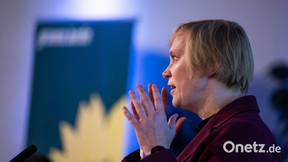Nina Stahr ist seit 2023 eine von zwei Vorsitzenden der Berliner Grünen. Bild: Christophe Gateau/dpa