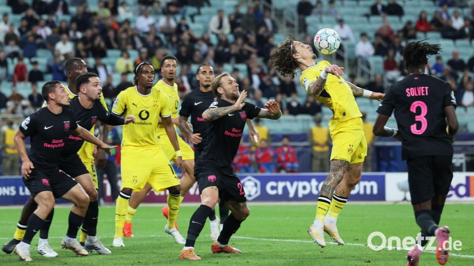 Dortmund um Stürmer Fabio Silva war im Olympiastadion gefordert. Bild: Uncredited/AP/dpa