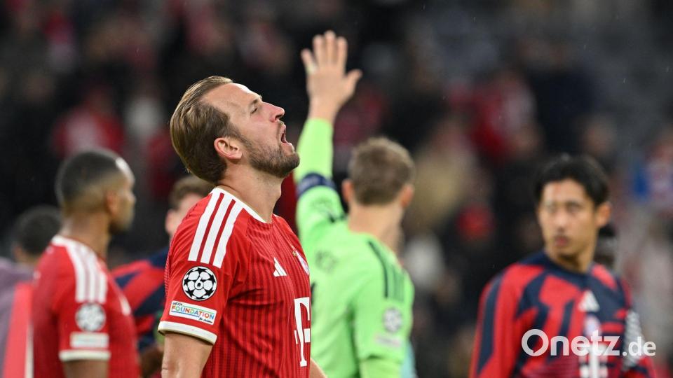 Die Bayern um Torjäger Harry Kane spielen in der Champions League erneut nur unentschieden. Bild: Peter Kneffel/dpa