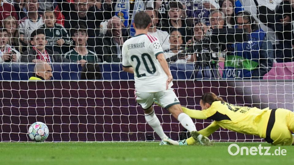 Bernardo Silva von Real Madrid (l) erzielt das erste Tor für seine Mannschaft gegen RB Leipzig. Bild: Bernat Armangue/AP/dpa