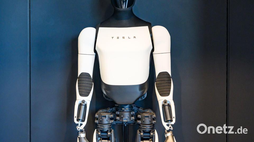 Laut Elon Musk werden Teslas Optimus-Roboter auch in Haushalte kommen. (Archivbild) Bild: Patrick Pleul/dpa