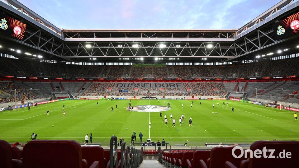 Union St. Gilloise und Hapoel Beerscheva spielten ohne Zuschauer in Düsseldorf. Bild: Anke Waelischmiller/dpa