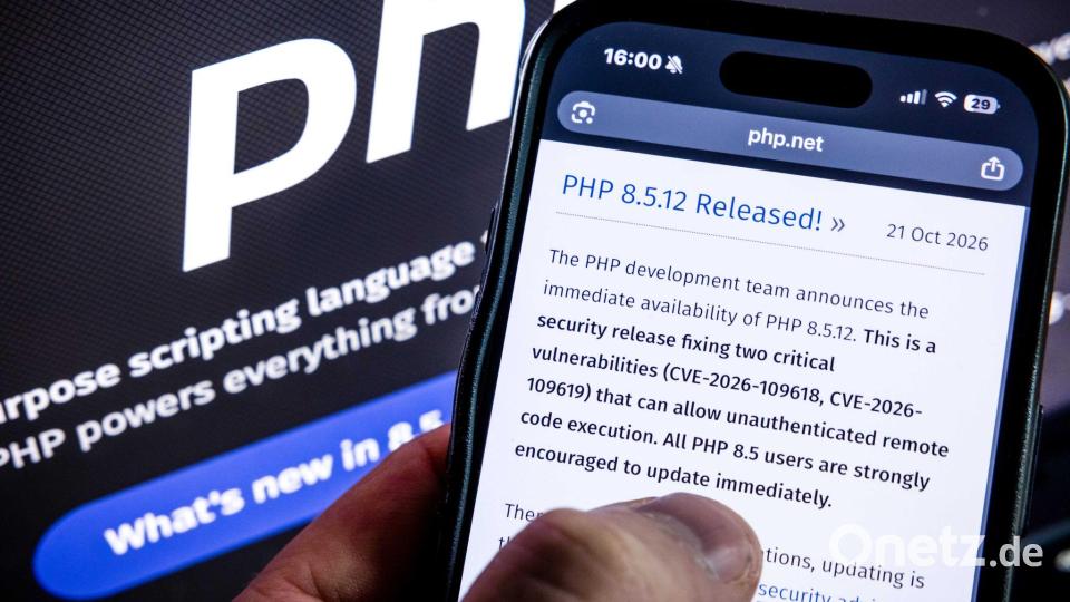 Eine Sicherheitslücke in der Webskriptsprache PHP gefährdet derzeit viele Webseiten. (Symbolbild) Bild: Rob Engelaar/ANP/dpa