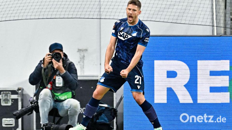 Torjubel gegen Lyon: Hoffenheims Offensivstar Andrej Kramaric. Bild: Uwe Anspach/dpa