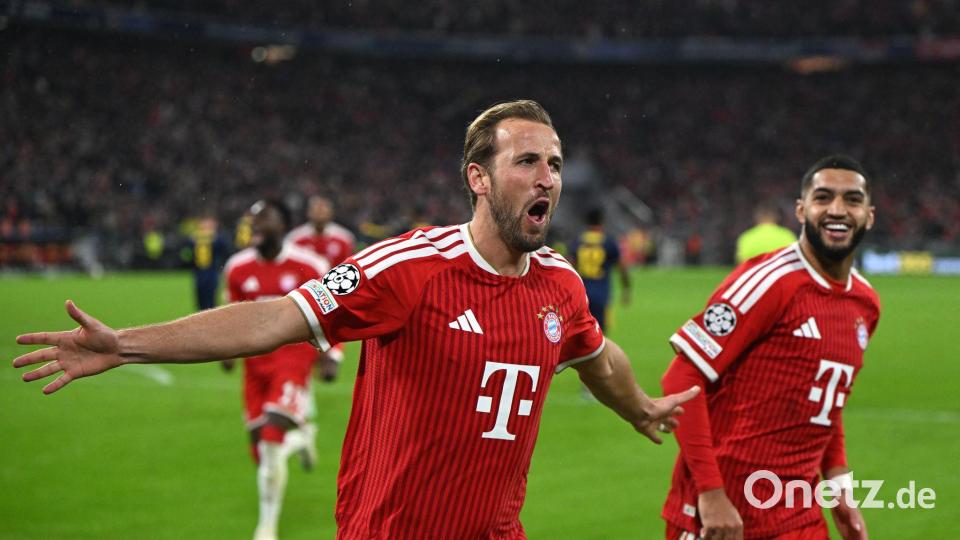 Harry Kane lässt den FC Bayern über das 2:1 jubeln - jubelt er am Montag über den Goldenen Ball? Bild: Sven Hoppe/dpa