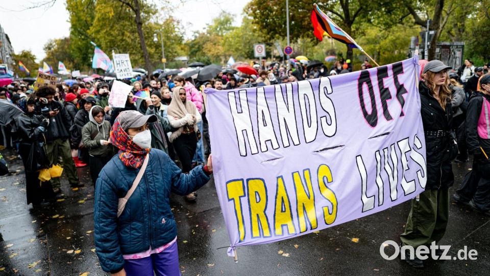 "Hände weg von Trans Leben!" Bild: Fabian Sommer/dpa