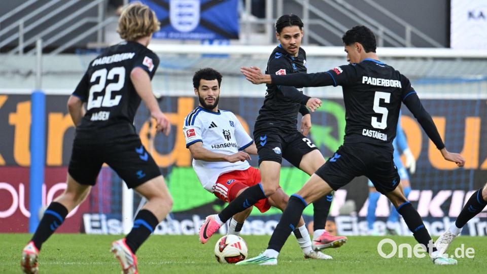 Umkämpftes Spiel mit knappem Sieger: Paderborn bezwingt den HSV. Bild: Swen Pförtner/dpa