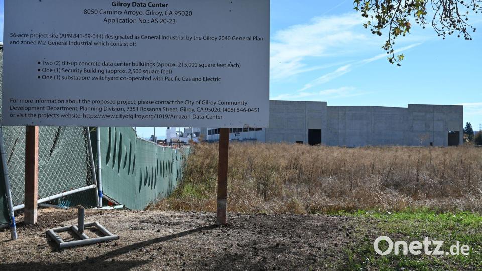 Selbst in der Nachbarschaft des Silicon Valley gibt es im Städtchen Gilroy Widerstand gegen ein Rechenzentrum von Amazon. Bild: Andrej Sokolow/dpa