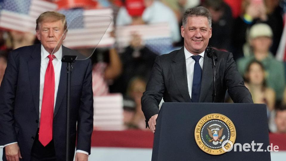 Audi-Chef Döllner war bei einer Wahlkampfveranstaltung von US-Präsident Trump in Georgia aufgetreten. (Archivbild) Bild: Mike Stewart/AP/dpa