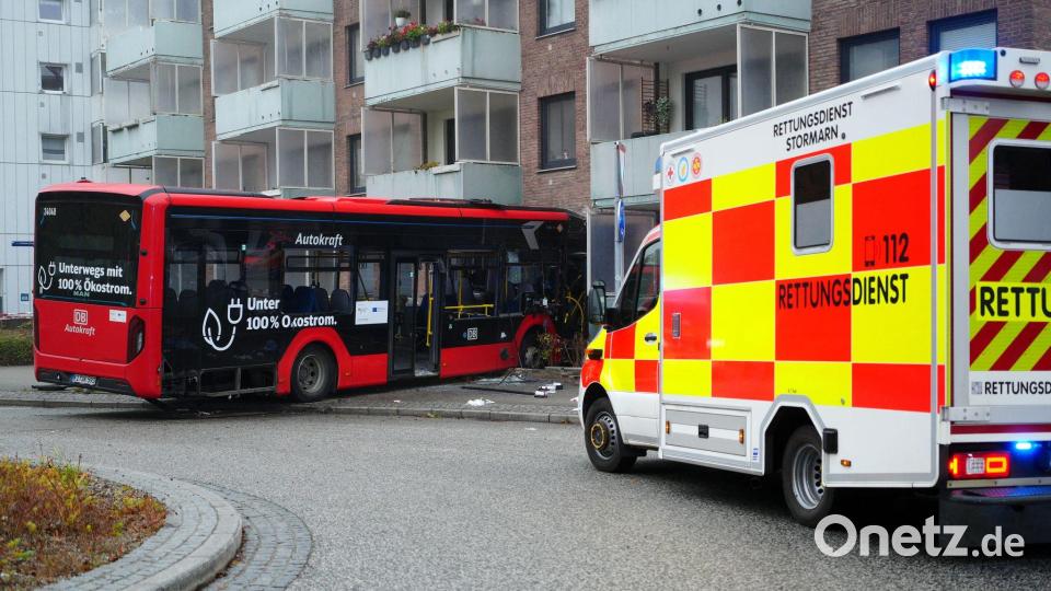 Mehrere Fahrgäste sowie die Busfahrerin wurden verletzt. Bild: Marcel Von Fehrn/dpa