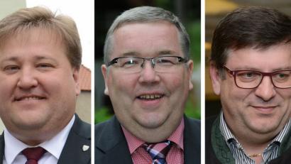Drei Namen, die bei der Nachfolge von Franz Birkl als Landrats-Vize eine Rolle spielen könnten: Stefan Braun, Josef Reindl und Peter Braun.	Bilder: Hartl (2), gf (1)