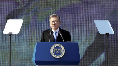 "Das Treffen wird ein historischer Meilenstein sein, um Frieden auf der koreanischen Halbinsel zu schaffen." Zitat: Südkoreas Präsident Moon Jae