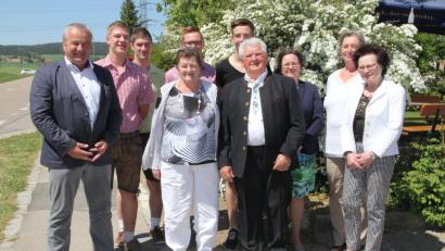 Kunigunda Ries 2. von links im Kreise der Gratulanten