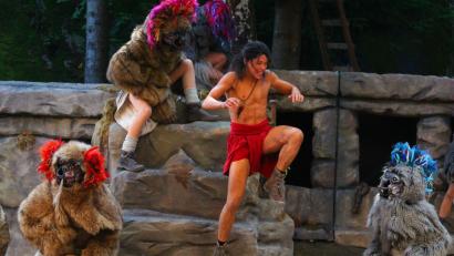 Bild: Holger Stiegler
Helge Lodder stellt als Mogli im Familienmusical „Das Dschungelbuch“ bei den Luisenburg-Festspielen neben dem schauspielerischen auch jede Menge akrobatisches Talent unter Beweis.