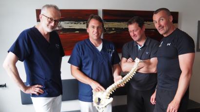 Bild: Bühner
Experten für Osteoporose klären auf: (von links) Dr. med Eugen Bratzel, Johannes Weiß und die Sportwissenschaftler Stefan Schuster und Gerd Gregor.