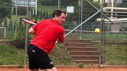 Bild: pmö
Auf die Herren 50 des TC Grün-Rot Weiden (im Bild Stefan Schuster) kommt im Heimspiel gegen Bayernliga-Tabellenführer Weißenburger TC eine schwere Aufgabe zu.