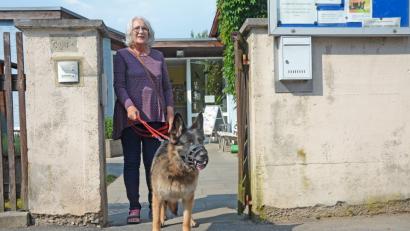 Bild: Gabi Schönberger
Monika Gatzky geht regelmäßig mit Nelly spazieren.