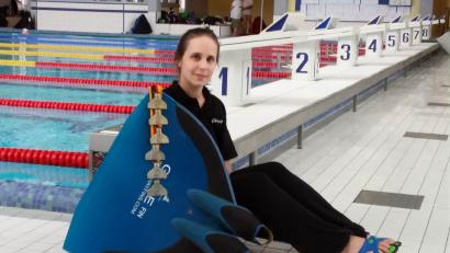 Bild: exb
Eine Klasse für sich. Christin Schaller, die heuer erstmals für den TC "Nautilus" Mitterteich bei den Deutschen Meisterschaften im Finswimming an den Start ging, holte sechs Medaillen.