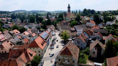 Bild: le
Ein Blick vom Turm der evangelischen Kirche St. Johannes Baptista.