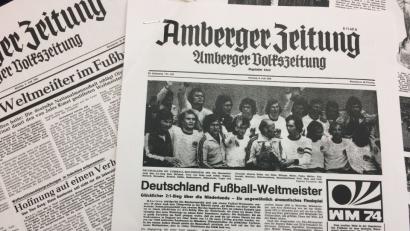 Bild: Mußemann, Andrea [ROA]
Am Montag, 8. Juli, 1974 titelt die Amberger Zeitung: "Deutschland Fußball-Weltmeister". In Amberg werden auf einem Sommerfest an diesem Wochenende zehn Farbfernsehgeräte aufgestellt.