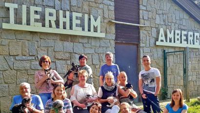 Bild: exb
Das Team vom Amberger Tierheim mit einigen seiner Schützlinge. Die Leistungen, die hier rund um die 7000 Tiere aus dem illegalen Tiertransport vom Oktober 2017 erbracht wurden, würdigte die Staatsregierung mit dem Bayerischen Tierschutzpreis 2018.