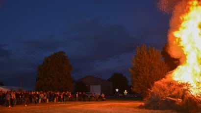 Bild: eya
Viele Besucher ließen sich das Feuerspektakel in Diepoltshof nicht entgehen.