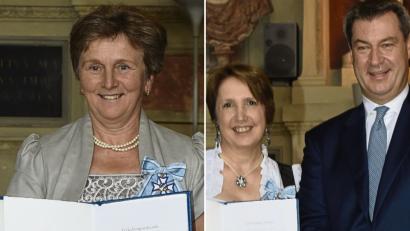 Bild: Bayerische Staatskanzlei
Ministerpräsident Markus Söder überrreichte den Bayerischen Verdienstorden an Anna-Maria Müller aus Freihung (links) und Annette Karl aus Neustadt/WN. (Bildkombo)