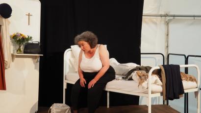 Bild: Bühner
In diesem Moment war die Schauspielerin Gisela Nohl die demenzkranke Mutter. Bild: Bühner